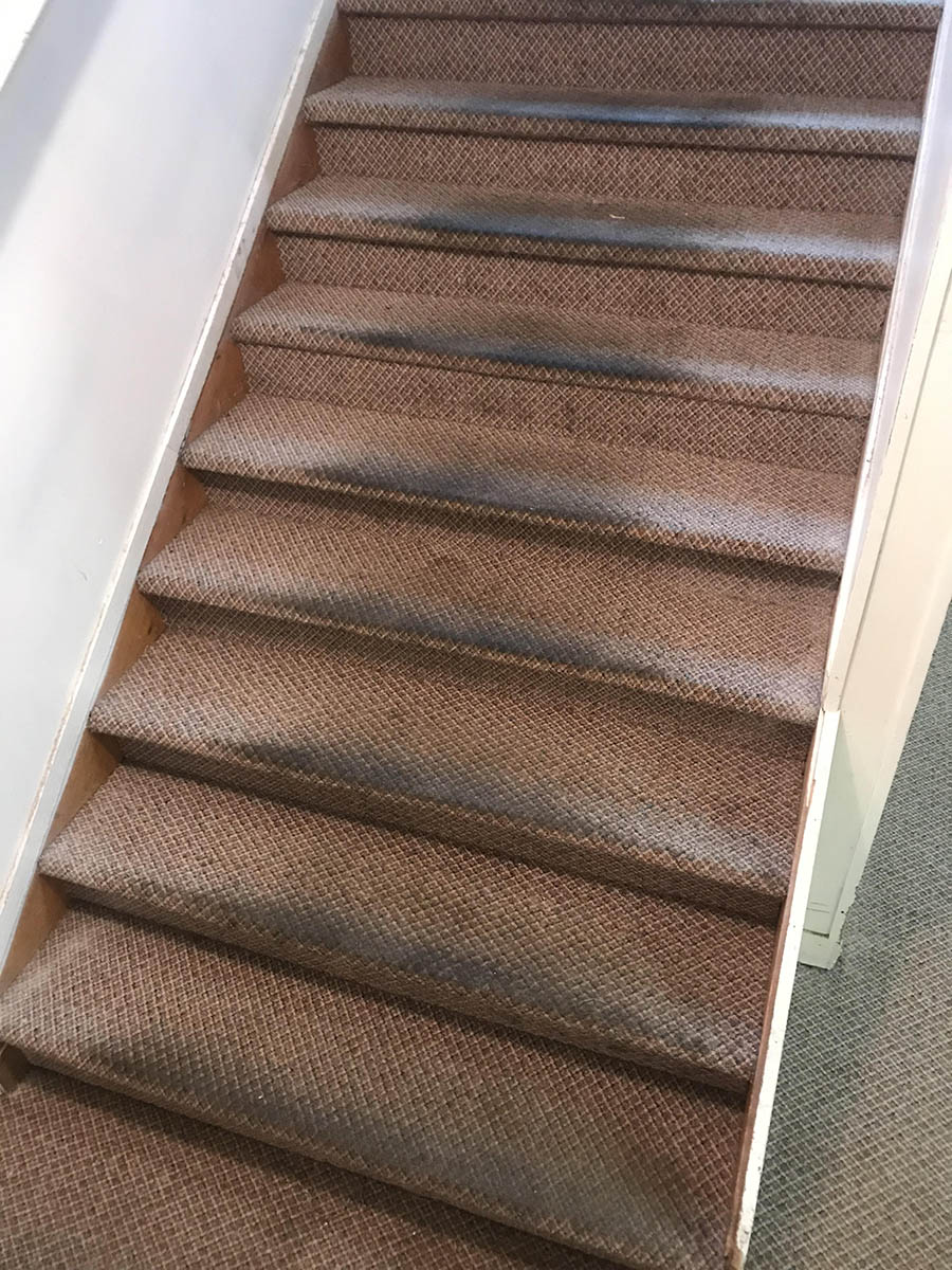 Dirty Carpeted Stairs Before Cleaning